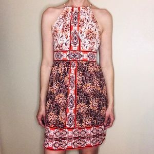 London Times Keyhole Halter Mini Dress Size 8